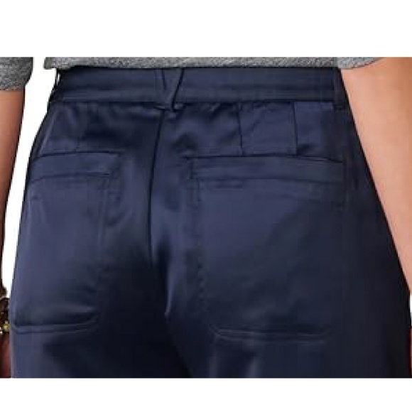 DEMOCRACY New Womens Missy Navy Blue SATIN CARGO PANTS Sz 6 with Nordstrom Tags! - Picture 5 of 5